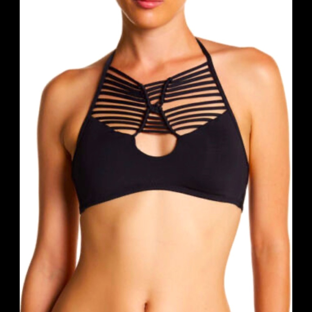 Becca Electric Current Black Solid Macrame Strapp… - image 1